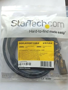 StarTech.com DISPLAYPORT-KABEL MIT VERSCHLÜSSEN - M/M (1,8 m/6 Fuß) Brandneu - Bild 1 von 2