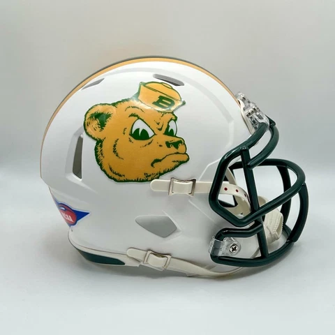 Baylor Bears CUSTOM Concept Matte White Sailor Bear Mini Football Helmet Cover