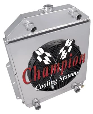 WR 2 filas 1" radiador cabeza plana configuración, ventilador 16", cubierta-1942-47 camioneta Ford 1/2 tonelada Foto 1 de 4