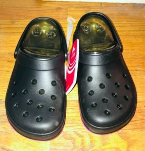 CrCrocs Tone Skylar Slip On Clog Shoes Sandals Black Hot Pink Women's Size 6 NWT - Picture 1 of 2