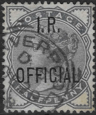 GB 1884-88. 1/2d. SLATE-BLUE I.R. OFFICIAL FINE USED.  SG. O5.    (B275) - Image 1 of 2