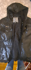 Brave Soul Luxe Mens Jacket Large Faux Leather Hooded Full Zip Pockets Lined