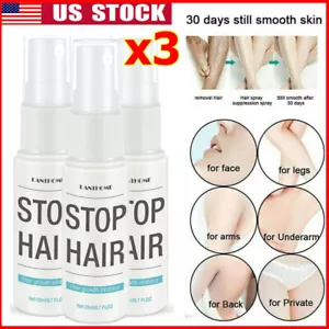 3x Permanent Hair Removal Spray Hair Growth Inhibitor Armpit Legs Arms Painless - Picture 1 of 17