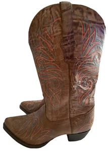 Ariat Boots Women’s 8.5 Leather Distressed Brown 10018621 Embroidered Design - Picture 1 of 11