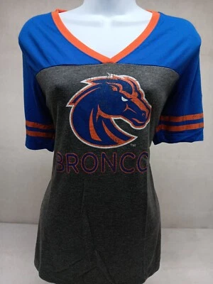 COLOSSEUM WOMENS M GRAY BLUE ORANGE BOISE BRONCOS NEXT LEVEL SHORT SLEEVE TEE - Image 1 of 4