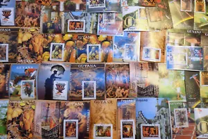 GUYANA SOUVERNIR SHEETS mixture/kiloware paperfree 1 oz. (28 grams) - Picture 1 of 1