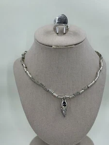Uno de 50 Silver-plated Necklace "Desplumado" and “ Crevice “ Ring size 8 - Picture 1 of 12