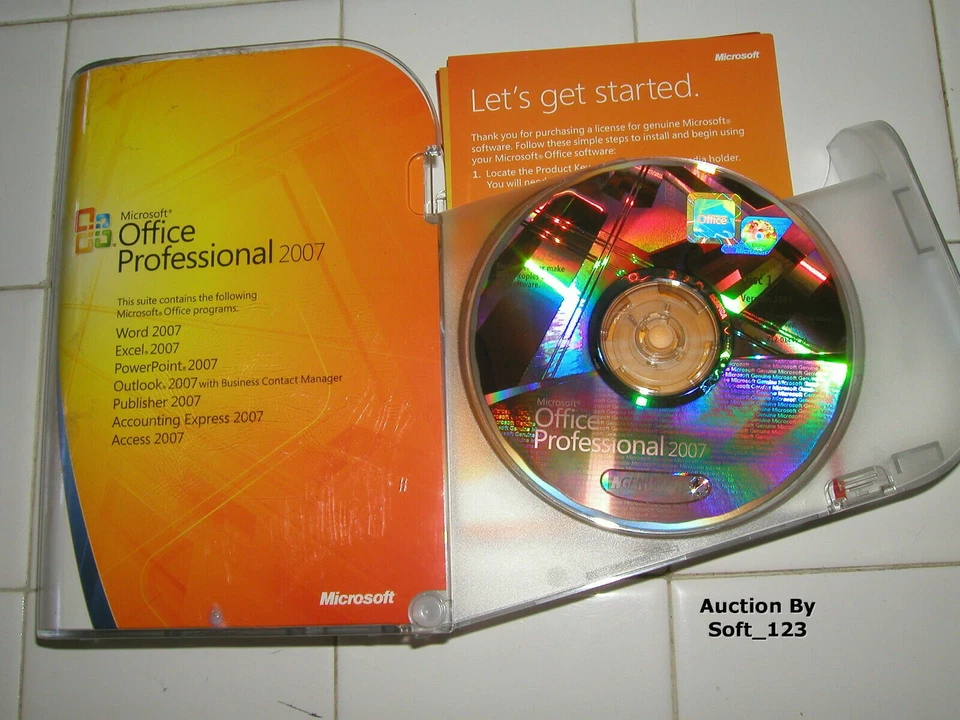 Microsoft Office 2007 Professional Full English Retail Version MS Pro =RETAIL= - Image 1 of 2