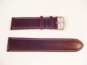 NEW!! QUALITY LEATHER BROWN WATCH BAND 24MM STRAP S26 - Picture 1 of 1