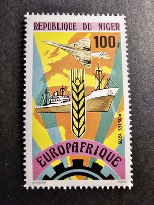 TIMBRE NIGER EUROPAFRIQUE AVIONS BATEAUX N°361 NEUF SANS GOMME 1976 - Photo 1/2