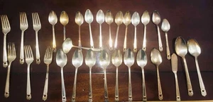 30 pc lot 1847 Rogers Bros "Eternally Yours" forks, spoons, serving pcs Exc COND - Picture 1 of 8