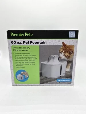 Premier Pet 60 oz. Pet Fountain- Automatic Water Fountain for Cats - Image 1 of 4