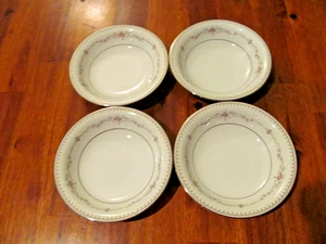 4 NORITAKE FAIRMONT 5 3/8" FRUIT DESSERT BOWLS PLATINUM TRIM #6102 1960 - 1986 - Picture 1 of 5