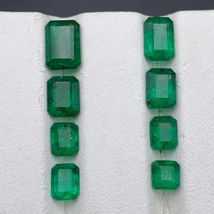 6.87 Carats Vivid Green Emerald Lot Emerald Cut Natural Pakistani Loose Gemstone - Picture 1 of 14