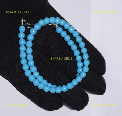 Sterlingsilber Kunstdiamanten Türkis Gefärbt Edelstein Tochter Perlen Neu Kette - Bild 1 von 4