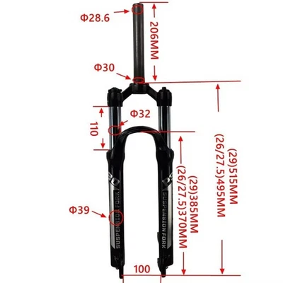 Magnesium Alloy MTB Bicycle Suspension Oil Fork 26/27.5/29er Disc Brake Fork - Image 1 of 4