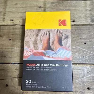 KODAK All-in-One Mini 2 Photo Printer Cartridge 20 Sheets 54x86mm Paper KOD-MC20 - Image 1 of 2