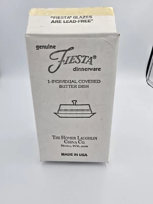 NIB Fiesta USA Butter Dish w Lid Persimmon Orange Homer Laughlin HLC  Fiestaware - Image 1 of 4