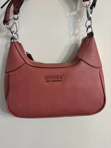 NWT GUESS dual Crossbody/satchel handbag Berkton Mini SF943669 Rust - Picture 1 of 9