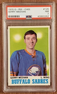 1970 O-Pee-Chee #125 Gerry Meehan Buffalo Sabres Rookie Hockey Card PSA 7 RC - Picture 1 of 3