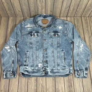 American Eagle Flex Herren Denim Jeans Trucker Jacke Distressed L Classic Americana - Bild 1 von 6