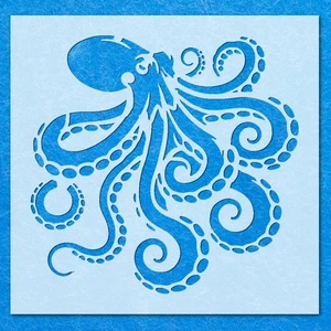 Octopus Sea Stencil: Mylar Airbrush Wall Art Painting Crafts - 190 Micron, DIY - Picture 1 of 11