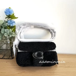 Bolso de hombro Coach Pillow Tabby 18 pulgadas piel de oveja CC444 negro nuevo con etiquetas - Imagen 1 de 10