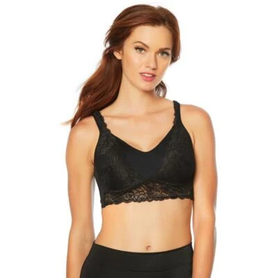 Rhonda Shear Molded Cup Lace Overlay Bra, Black, Medium - Image 1 of 2