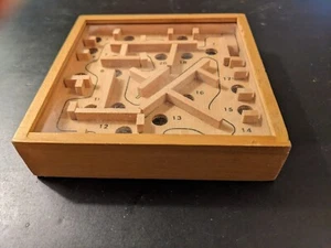 Vintage Wooden Maze Tilt Skill Game - Picture 1 of 4