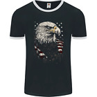 American Eagle With Usa Flag Mens Ringer T-Shirt Fotl