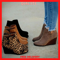 Botas Cortas Para Mujer Botas Cortas A La Moda Para Mujer Zapatos De Cuero  New | eBay