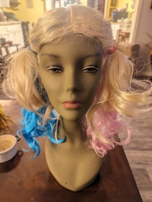 Suicide Squad Harley Quinn Wig Hair Curly Ponytails Wig Women Halloween Costume. - Image 1 of 4