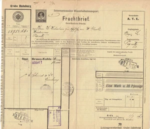 FRACHTBRIEF GRUBE HABSBURG - PEGNITZ - BRÜX 1910 (AGK957) - Bild 1 von 2