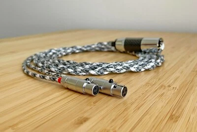 LITZ UP OCC COPPER PURE SILVER balanced cable for Abyss 1266 headphones 1/4" XLR - Image 1 of 4