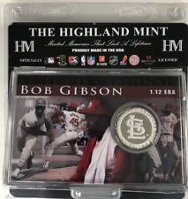 Bob Gibson 1.12 ERA Summer 1968 The Highland Mint Silver Plated Medallion Coin