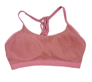 Lorna Jane Sports Bra Braided Back Pink Mesh Padded Womens Size Small - Picture 1 of 4