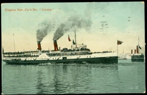 NIAGARA NAV. CO. STEAMER, CORONA POSTCARD - Picture 1 of 1