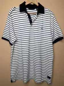 Polo Sean John uomo taglia grande colletto nero bianco righe manica corta - Foto 1 di 24