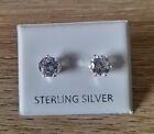 925 Sterling Silver Hand Set Cubic Zirconia Stud Earrings - 6Mm