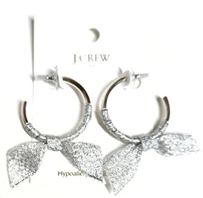 Pendientes de aro envueltos en cinta J.Crew en latón plateado brillante nuevos Foto 1 de 4