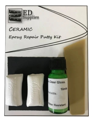 ED SUPPLIES Kit de masilla de reparación epoxi de cerámica para baños, fregaderos, inodoros y platos de ducha - astillas.