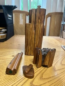 MADERA PETRIFICADA 12" ALTO "ROMPECABEZAS" ESCONDER JOYAS/OBJETOS DE VALOR CAJA LANGOSTA 1996 - Imagen 1 de 5