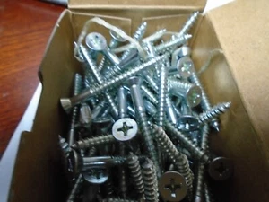 Wood Screws #8 x 1-1/2 Phillips Flat Head Zinc Chromate Lot of 100 #3094 - Picture 1 of 2