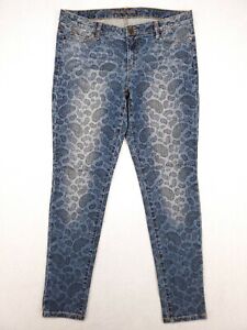 Michael Kors Paisley Print Skinny Jeans Womens Size 10 Stretch Denim Medium Wash