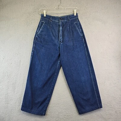 Vintage Rockies Jeans Juniors Size 11 Dark Wash Crop Wide Leg Pleated 80s Riding - Image 1 of 4