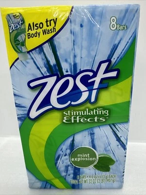 Zest MINT EXPLOSION Stimulating Effects 4oz Bars Soap 8 Bars HTF Discontiued - Image 1 of 4