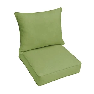Sunbrella Cilantro Green Indoor Outdoor Deep Seat Pillow Chair Cushion Set - Picture 1 of 4