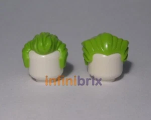 2x Lego Lime Male (Joker )Hair Pieces NEW - Picture 1 of 1