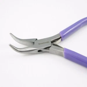 Beadsmith Super-fine Bent Chain Nose Jewelry, Craft Making Pliers with Spring - Picture 1 of 2