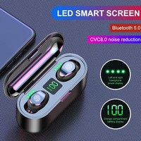 BLUETOOTH 5.0 LED HEADSET TWS WIRELESS EARPHONES MINI STEREO HEADPHONES EARBUDS